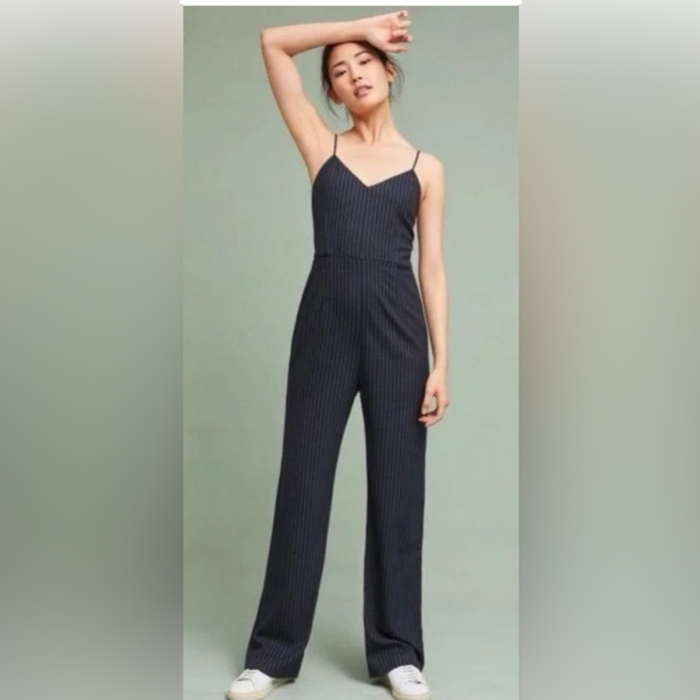 ANTHROPOLOGIE The Essential Pinstripe Jumpsuit - Picture 3 of 5